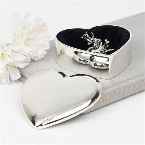 small metal heart jewelry box|personalized silver heart keepsake box.